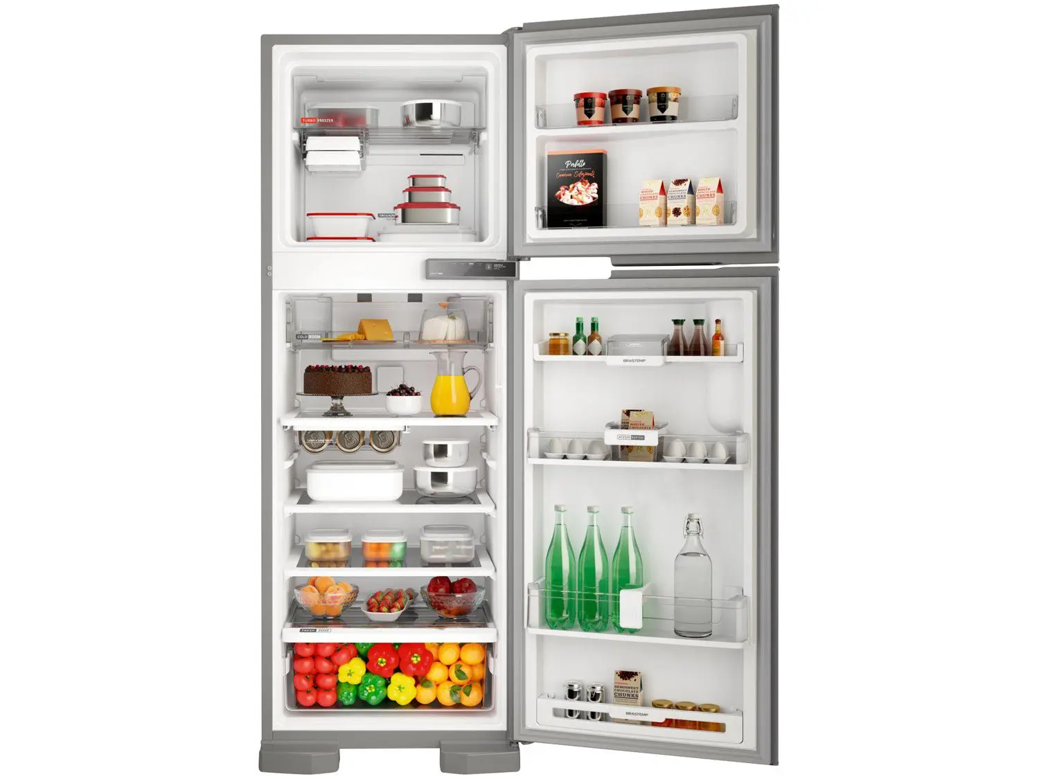 Geladeira Brastemp Frost Free Duplex 375L Inox com Compartimento Extrafrio Fresh Zone BRM44HK