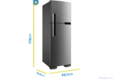 Geladeira Brastemp Frost Free Duplex 375L Inox com Compartimento Extrafrio Fresh Zone BRM44HK