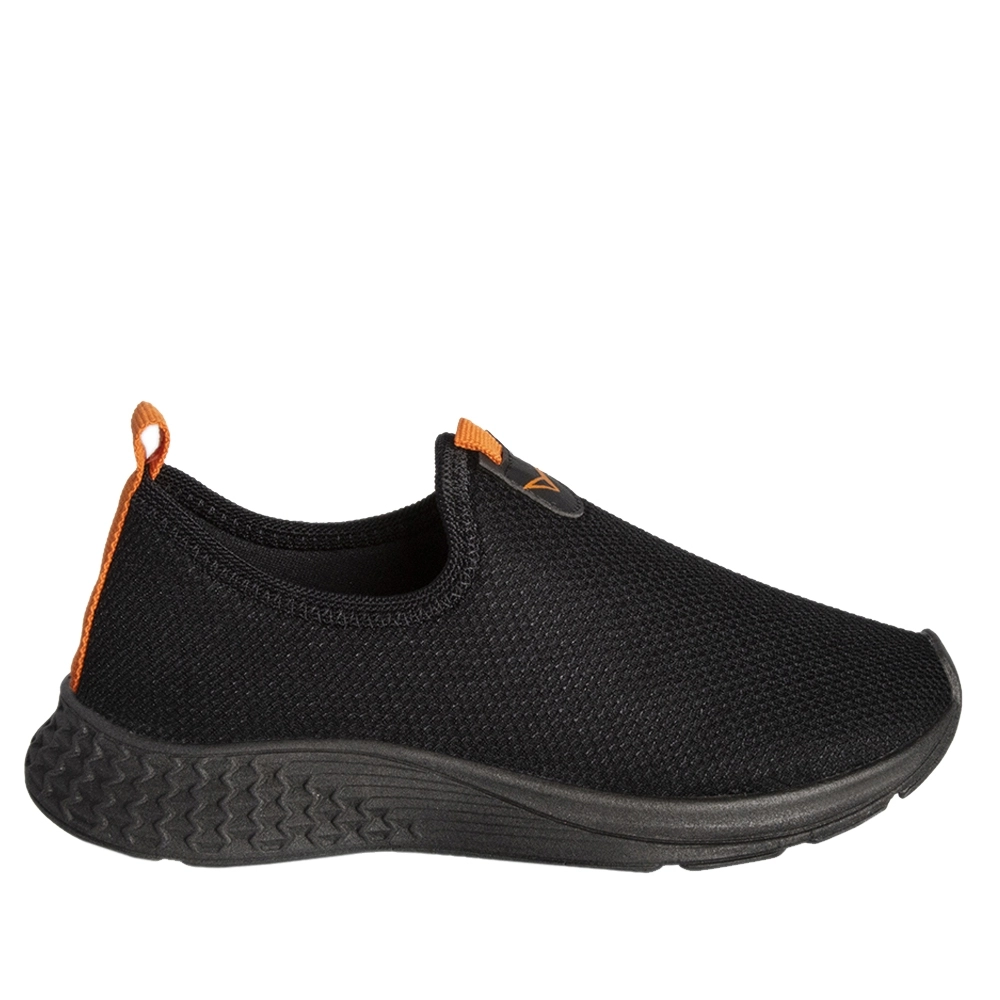 Tênis Infantil Vertus Jogging Logo Pespontos Tecido Laranja & Preto