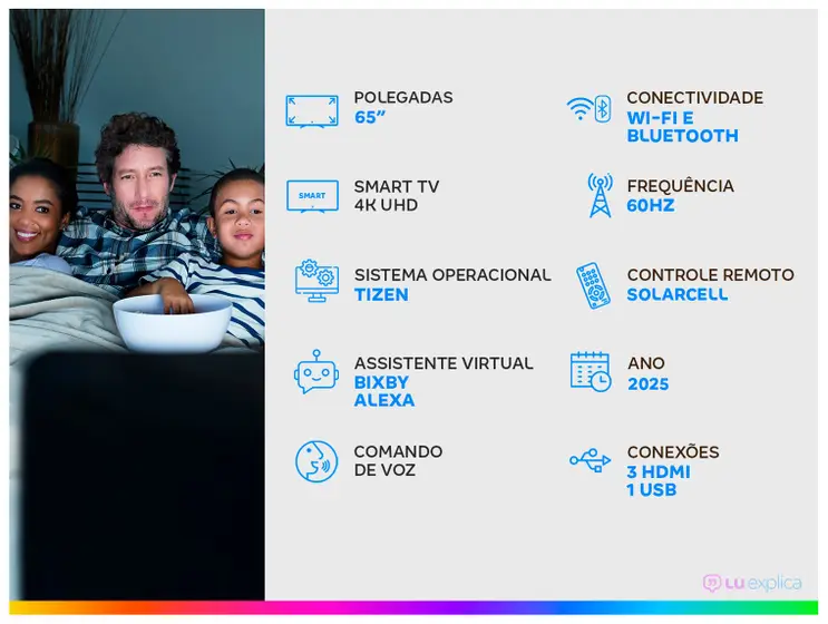 Smart TV 65″ Samsung 4K UHD Crystal UHD UN65U8600FGXZD Tizen Bixby 3 HDMI