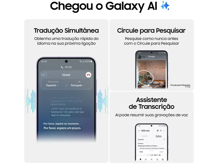 Smartphone Samsung Galaxy S24 6,2″ Galaxy AI 256GB Preto 5G 8GB RAM Câm. Tripla 50MP + Selfie 12MP Bateria 4000mAh Dual Chip